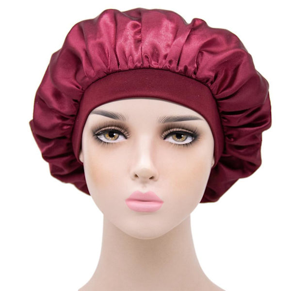 Satiinihiukset Bonnet Set mustille naisille - 6 kpl