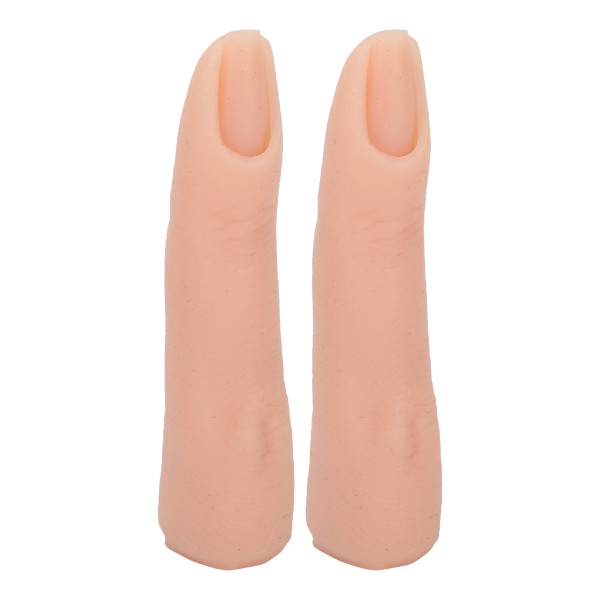 Negletræningsfinger bøjelig fleksibel silikoneøvelsesfingermodel til tatovering Akupunkturøvelse 2 stk. Lys farve
