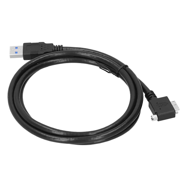 90 graders datakabel USB3.0‑A til Micro USB‑B albue med skruer Industrikamera Sort