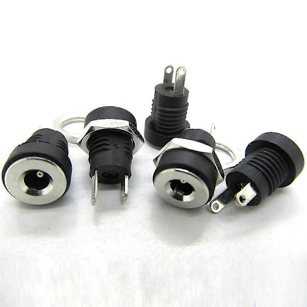 10 Par Han+Hon 2.1x5.5MM för DC Strömjack Kontakt PCB Panelmontering