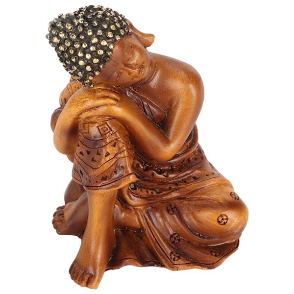 Buddha-statue Held og lykke Rigdom Fredelige Vibes Zen Meditation Buddha-figurer Buddha-indretning til kontorgang BS110F 10x7,3x6,8cm
