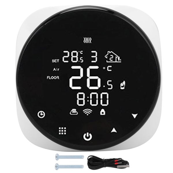 16A Smart WiFi-termostat for vann/elektrisk gulvvarme Vanngasskjel AC90‑240V