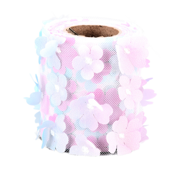 Blomster Tulle Ruller 8cm 10yd Utsøgt Lys Smuk DIY Fleksibel Bred Anvendelse Tulle Rulle Spole StofGradient Lilla