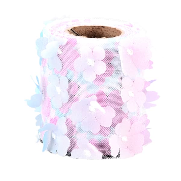 Blomster Tyllruller 8cm 10yd Utsøkt Lys Vakker DIY Fleksibel Bred Anvendelse Tyllrull Spole Stoff Gradient Lilla