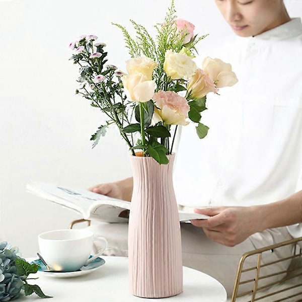 Nordisk modern anti-fall vas, splittringsfri lättviktsvas hög blomkruka modern design geometrisk dekorationsvas vardagsrum korridor bröllop a
