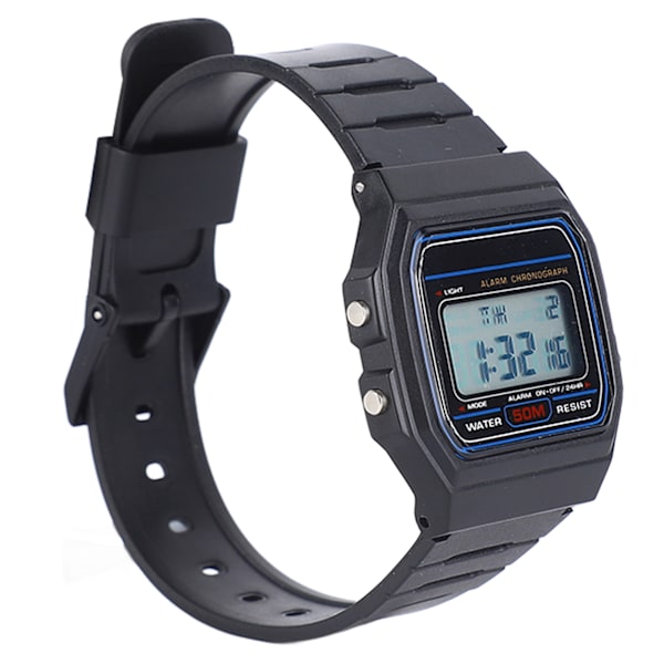 Elektrisk watch Multi Vattentät Fashionabla PU- watch för utomhusbruk Svart