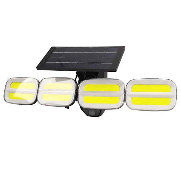 Solcellslampor utomhus solcellslampor rörelsesensorlampor 4 huvuden 800lm 6500K 360 graders vidvinkelbelysning IP65 vattentät 200LED