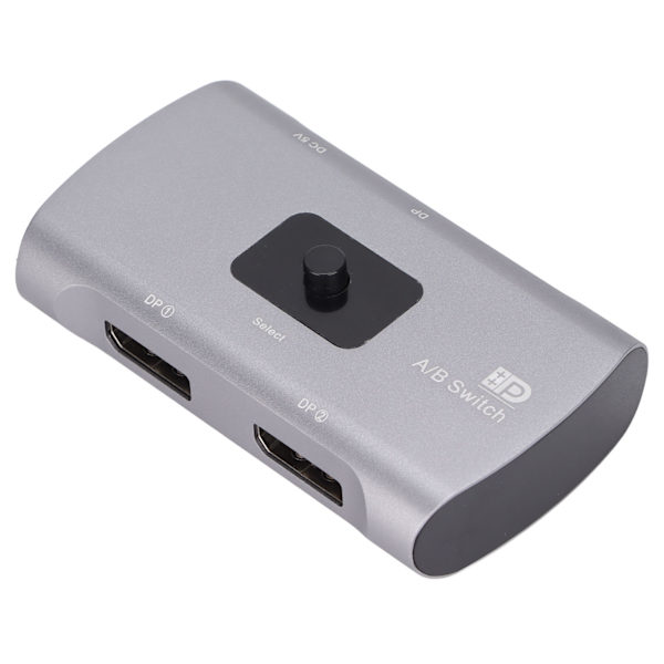 DP A/B-switch 3D visuelle effekter DP1.2 tovejs switch-konverter 4K 60Hz DC 5V ekstern strømforsyning