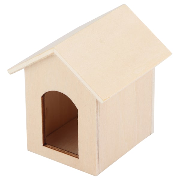 1:12 Dockhus Trähundhus Simulerad Miniatyr Kennelmodell Lekleksakstillbehör Enfärgad Kennel