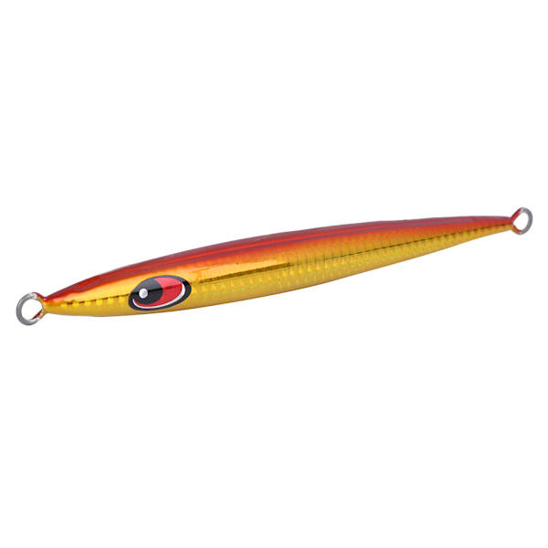 HONOREAL Metal Jig Deep Sea Boat Fishing Fast Sinkers Fish Simulate Jigging Luminous Lure Bait Accessory (L002 (punainen selkä kultainen runko) 17cm160g)