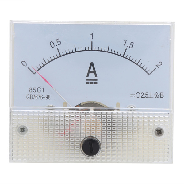 85C1 0~2A Pekartyp Amperemeter DC Strömmätare Panel Amperemeter för Strömmätning