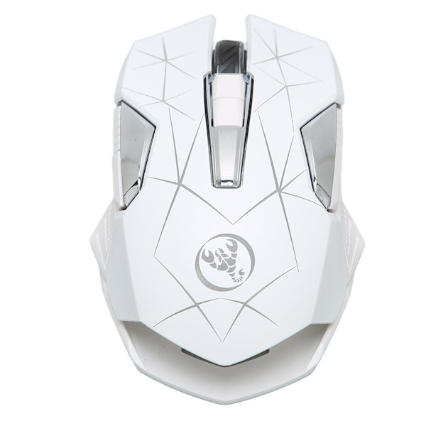 Trådløs mus 2.4G Trådløs Ergonomisk Design 3 DPI skridsikker rulle USB Genopladelig gamingmus til pc Bærbar computer Hvid