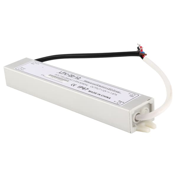 BERM Vattentät Strömförsörjning Aluminiumlegering Switch Transformator Driver LPV-20-12 20W DC12V