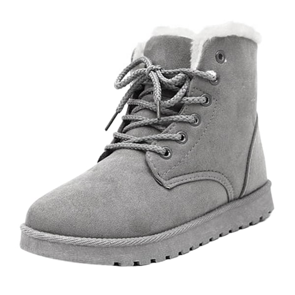 Cozy Gray Winter Ankle Snow Boots for Women