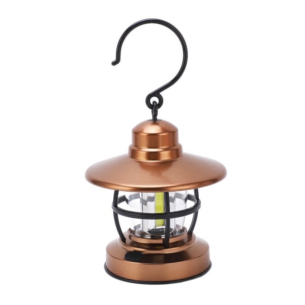 Hengende lanterne camping vintage krokdesign en knappbryter 3 COB batteridrevet hagelampe