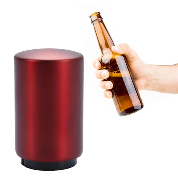 Automatisk flasköppnare magnetisk rostfritt stål tryck ner flasköppnare verktyg för öl glas dryck flaska röd