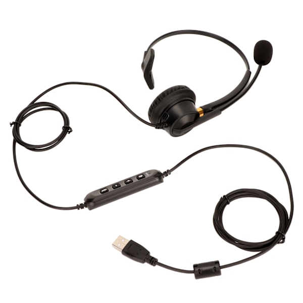 Single Ear Service Headset ENC Active Noise Cancellation USB Computer Headset for Office Kundeservice