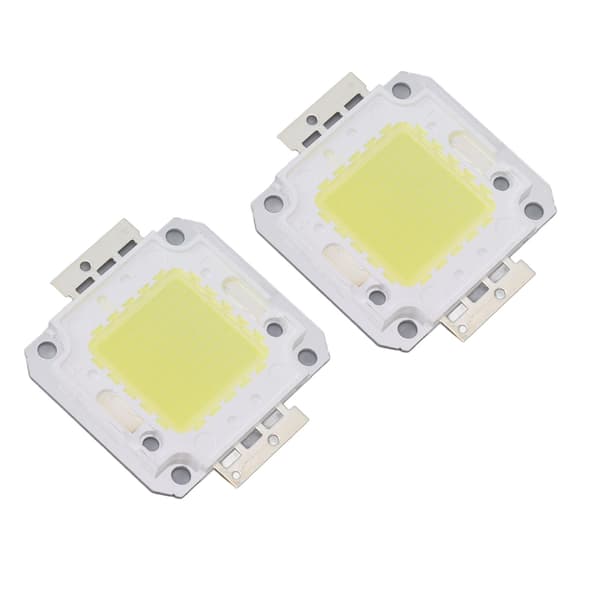 2 stykker 100W COB LED-lyschip 9600LM 6000K LED-lyschip-perler til LED-støbelys 32-36V