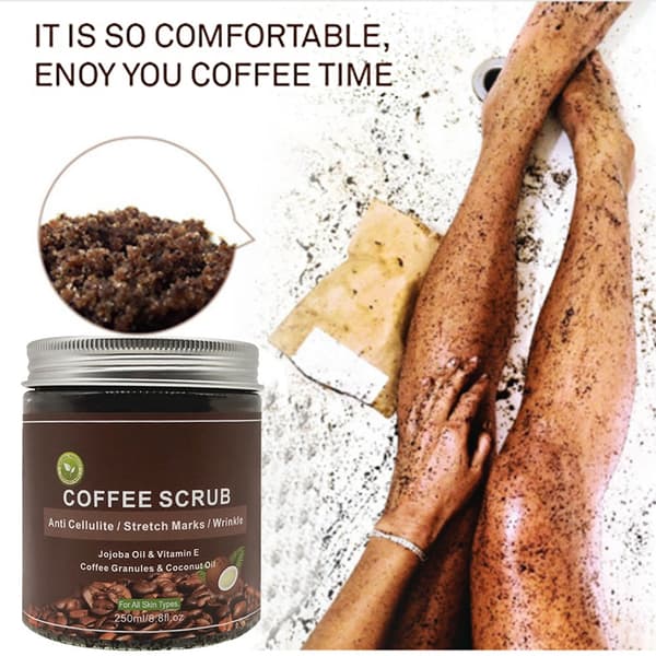 250 ml kaffe eksfolierende scrub kropsskrubbe creme ansigts- og kropsdød hudfjernelse dybderens