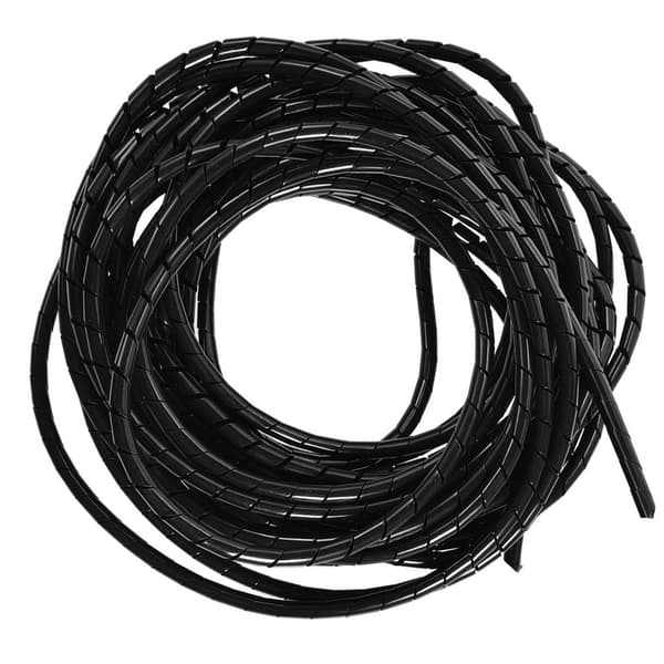 10 m spiral kabelvikle, pæn, skjuler bindetråd, kabelstyring, PC, TV, hjemmekontor, 6 mm, sort