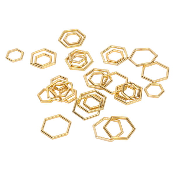 30 st hexagonala stickstygnsmarkörer Platteringsprocess Blekningsresistent zinklegering för DIY Craft Gold