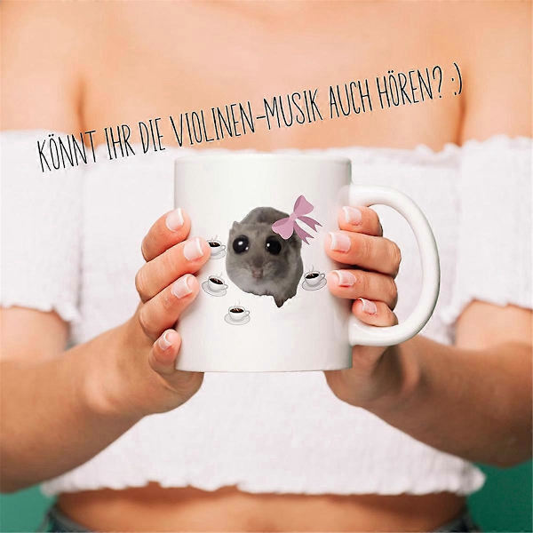 Trykte krus med trist hamster-meme Søtt krus God morgen lille jente