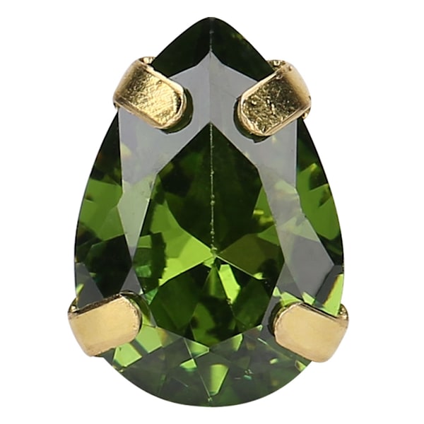 10 st sy rhinestones gyllene klo DIY rosett kläder tillbehör 7x10mm grön