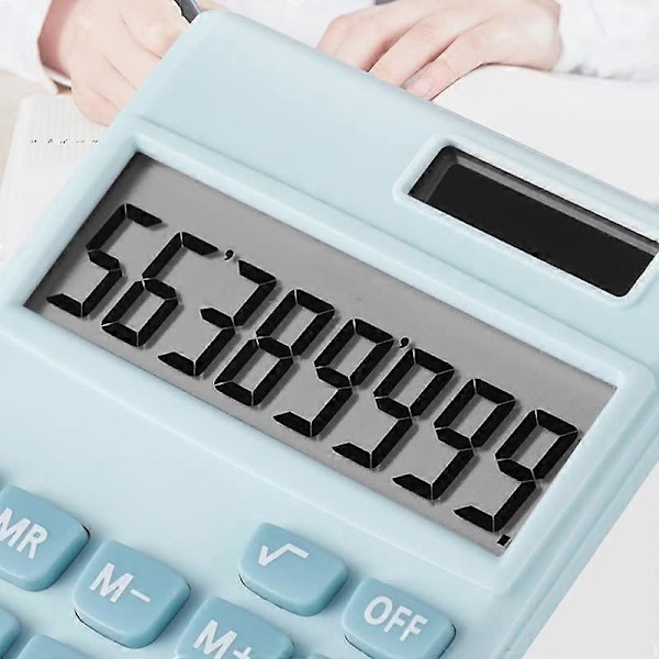 Skolkalkylatorer, Godisfärg Söt Kalkylator Solcellsdriven 8-Bit Mini Bärbar Studentdator Stor Skärm Knappcellsbatterier Solenergi