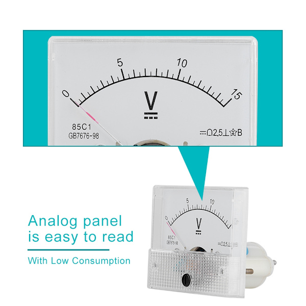 DC 0-15V DC Analog 85C1 Strøm Voltmeter Spenning 2.5 Nøyaktighet Spenning Analog Voltmeter Panel