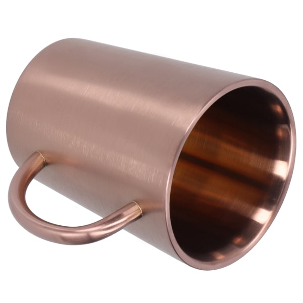 340 ml 304 ölmugg i rostfritt stål Kaffevattenkopp med handtag Dubbelvägg DryckesgodsRose Gold