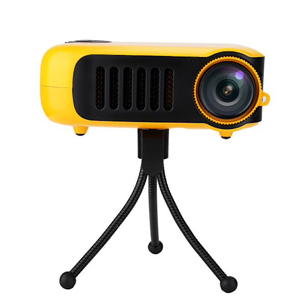 Mini bærbar hjem 480*320 HD oppløsning videoprojektor gul for barn 100-240V EU