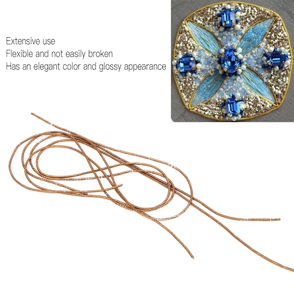 Broderigarn Koppartråd Sömnad Sömnad Glans 1,5 mm Dia. Manuell DIY-sträng Kaffe