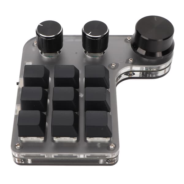 Programmerbart makrotastatur 9 taster 3 drejeknapper USB Bluetooth-forbindelse OSU Gaming-tastatur til kontor, musik og medier