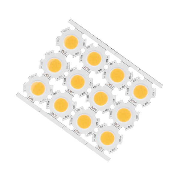 12 stk LED-chips COB Lys Emitter Komponent 5W 15‑17V til DIY Spotlights Downlight Loftlampe Varmt Lys