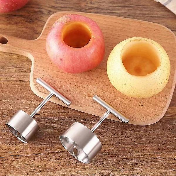 Æbleudkerner og -skærer i rustfrit stål til hjemmekøkkenet