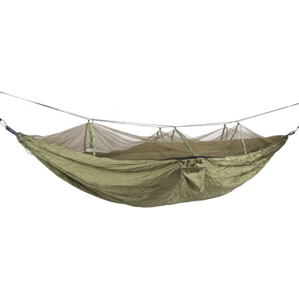 Campinghängmatta med nät 210T nylontyg Anti Fall Fällbar Mörk OD Grön 440,9 lb Bärbara hängmattor för utomhusresor