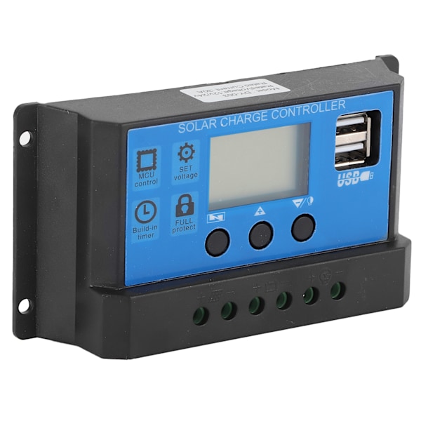30A LCD aurinkolataussäädin 12V 24V automaattinen tunnistus täysin 4-vaiheinen PWM-ohjaus