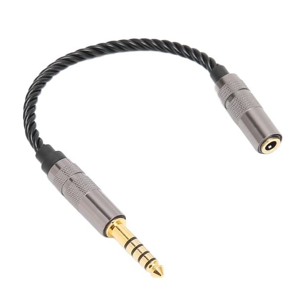 Hodetelefonadapterkabel gullbelagt 4,4 mm balansert hann til 3,5 mm stereo hunadapterledning
