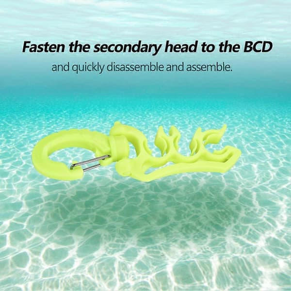 Keep Diving Dykning Undervands Plast Dobbelt BCD Slangeholder Med Klips Spænde Krog Yellow