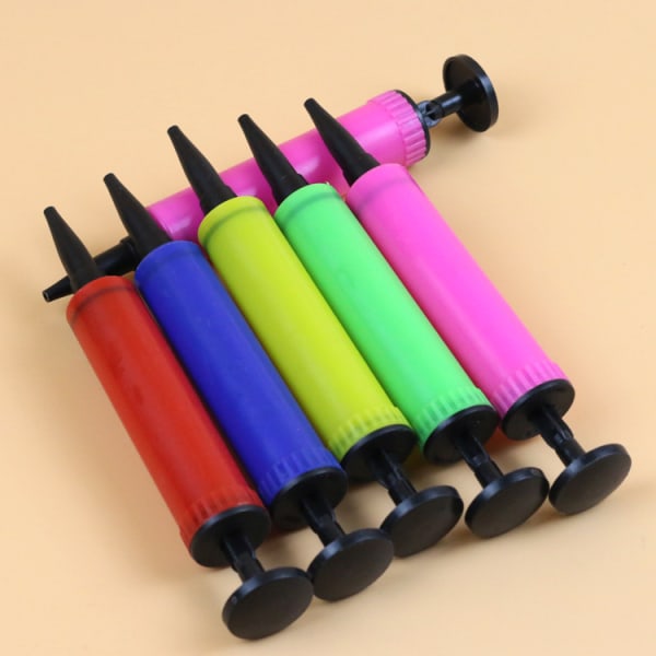 5 stk bærbar mini håndskyv oppblåser ballong leketøy pumpe U-formet oppblåsbar pute oppblåser