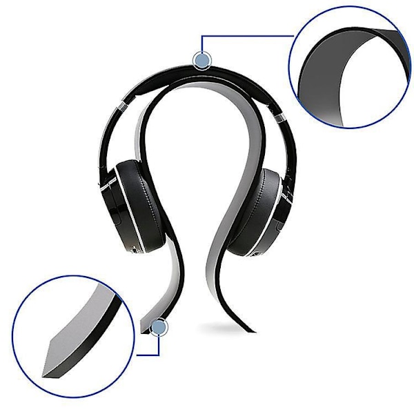 Hodetelefonstativ Universell Hodetelefonholder U-form Hodetelefonstativ Moderne Akryl Hodetelefonstativ Gaming Hodetelefonholder/Henger, Ekstra Tykk - Svart hea