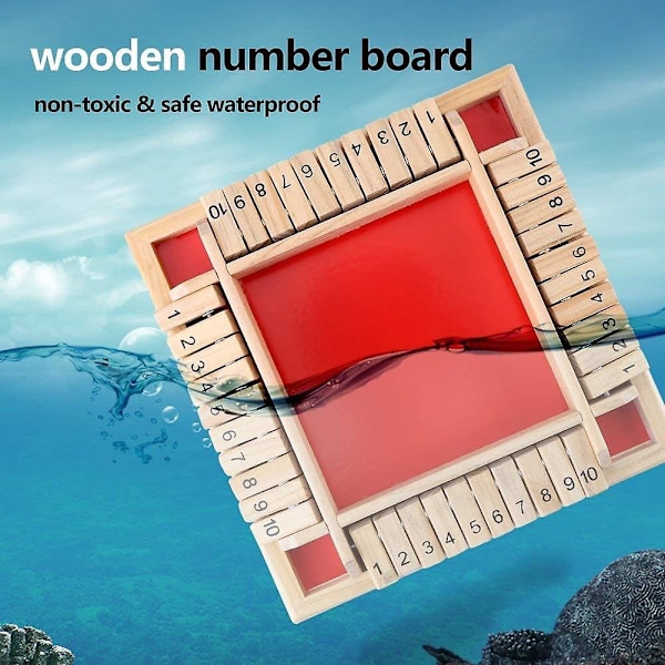 Shut The Box 4 Pelaajan Numeroläppälelu Opettavainen Taitopeli Lautapeli Toiminta- ja Refleksipeli Puinen Palapeli Lautapelit Nopapeli