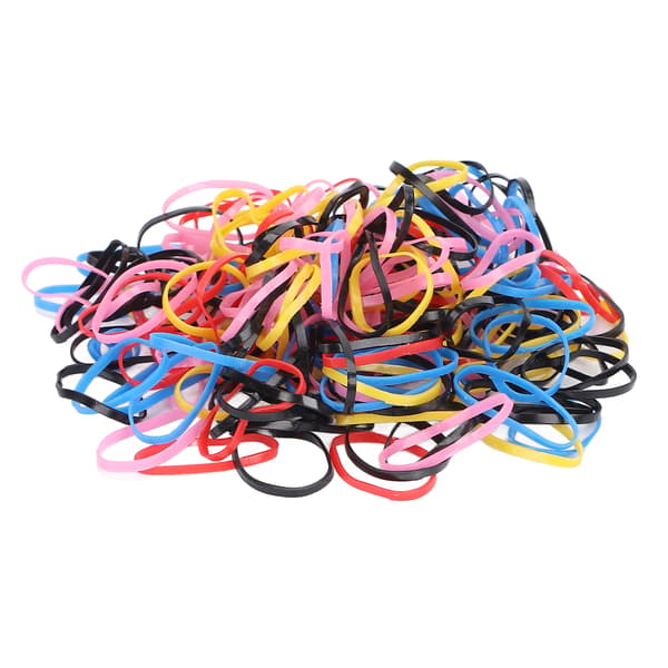Gummiband Färgade Hög Elasticitet Stark Hårögla Engångs Små Gummiband