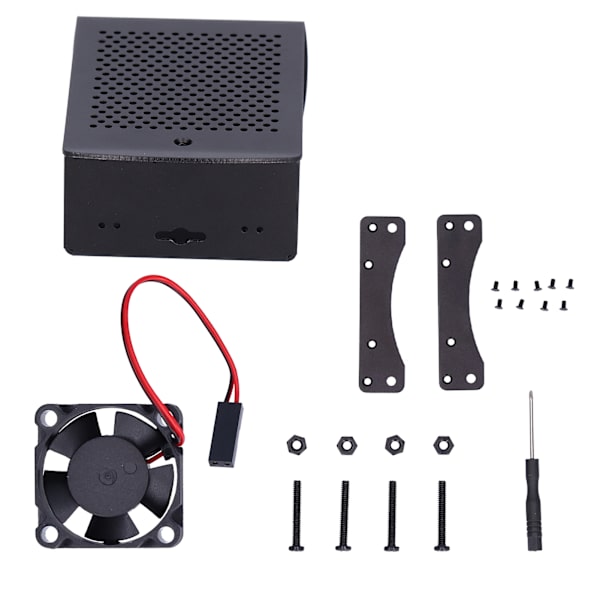 Varmeafledende kabinet i aluminiumslegering til Raspberry Pi 2 3 B+ (med blæser)