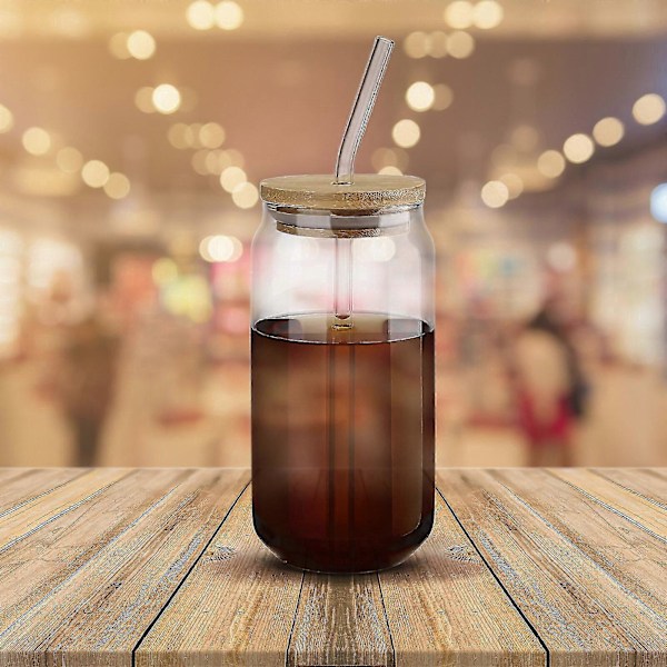 2 st - Iste Glas Cola Burk Glas Glas Dricksglas (395ml/580ml) L*bambu lock*sugrör