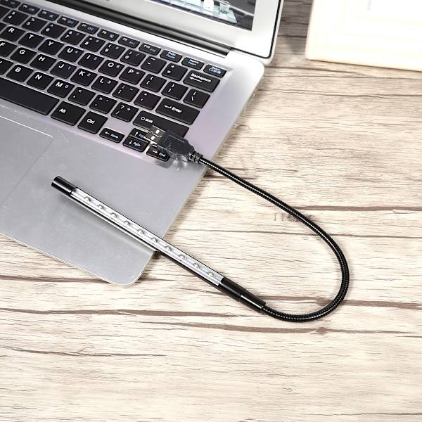 5V Flexibel Mini USB LED Läsljus Lampa Ficklampa För Bärbar PC Dator Tangentbord Svart