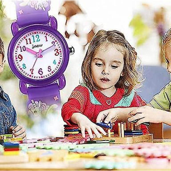 3D-söpö sarjakuva purppura yksisarvinen silikoninen watch - vedenpitävä opetuslahja