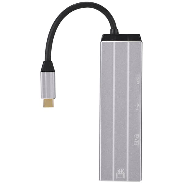 6-in-1 Type-C TF+Secure Digital -muistikortti+USB2.0+USB3.0+HDMI+USB-C PD -laajennustelakka