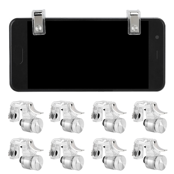 8 stk. R11 Four Six Fingers Assistant Button Mobil Skyte Trigger Controller for PUBGSølv