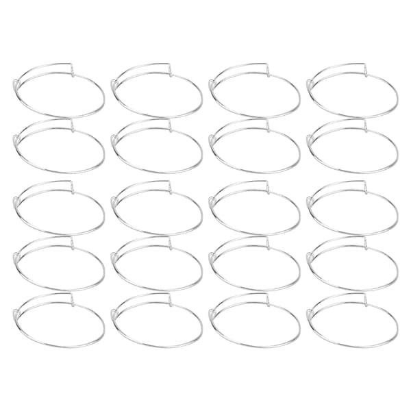 20 st. expanderbart armband i rostfritt stål, justerbart, gör-det-själv, handgjort silverarmband